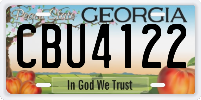 GA license plate CBU4122