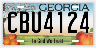 GA license plate CBU4124