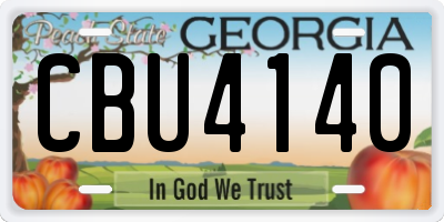 GA license plate CBU4140