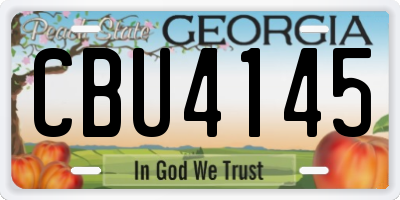 GA license plate CBU4145