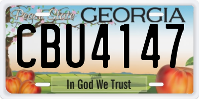 GA license plate CBU4147