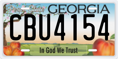 GA license plate CBU4154