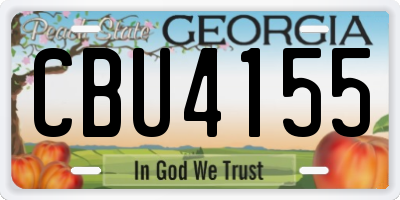 GA license plate CBU4155