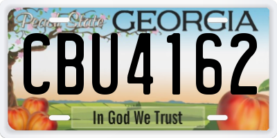 GA license plate CBU4162