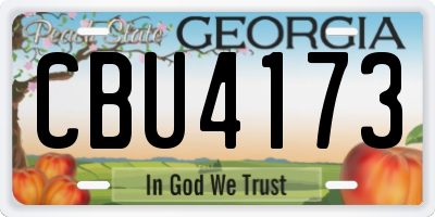 GA license plate CBU4173
