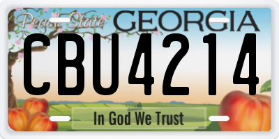 GA license plate CBU4214