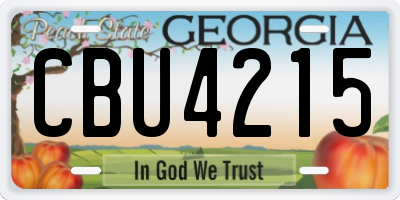 GA license plate CBU4215