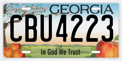 GA license plate CBU4223