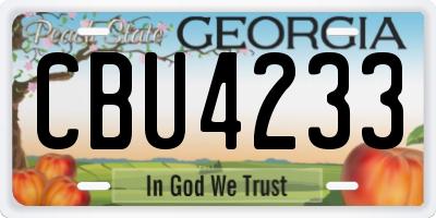 GA license plate CBU4233