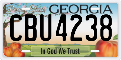 GA license plate CBU4238
