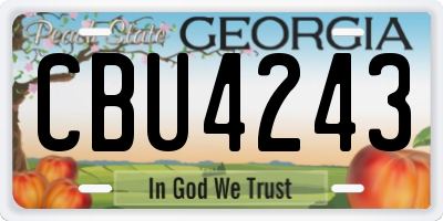 GA license plate CBU4243