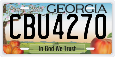 GA license plate CBU4270