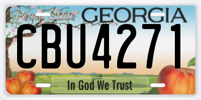 GA license plate CBU4271