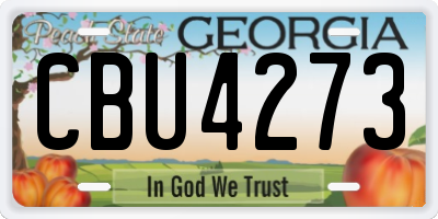 GA license plate CBU4273