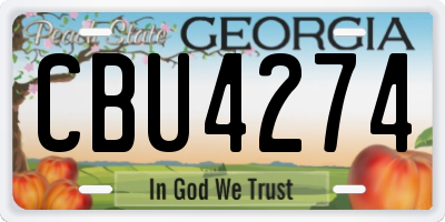 GA license plate CBU4274