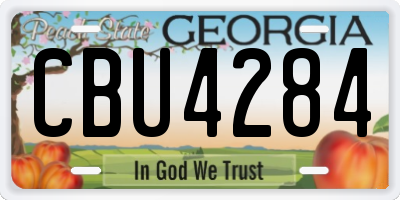 GA license plate CBU4284