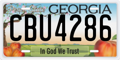 GA license plate CBU4286