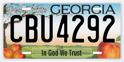 GA license plate CBU4292