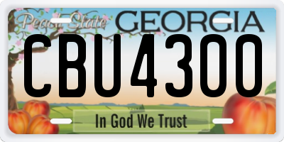 GA license plate CBU4300