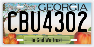 GA license plate CBU4302