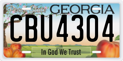 GA license plate CBU4304