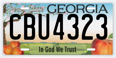 GA license plate CBU4323
