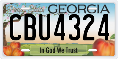 GA license plate CBU4324