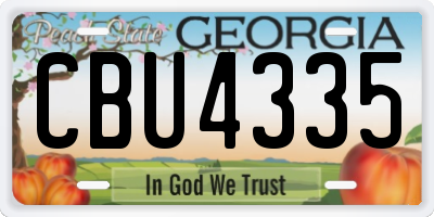 GA license plate CBU4335