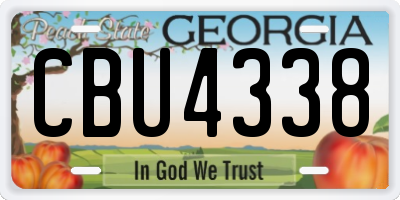 GA license plate CBU4338