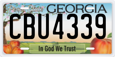 GA license plate CBU4339