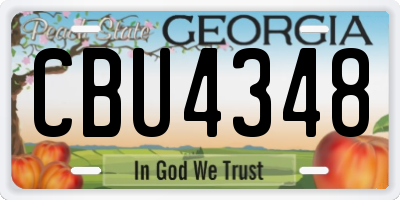 GA license plate CBU4348