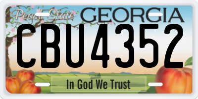 GA license plate CBU4352
