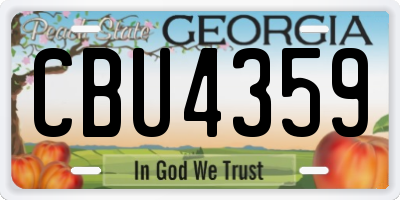 GA license plate CBU4359