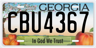 GA license plate CBU4367
