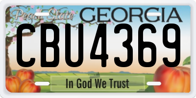 GA license plate CBU4369