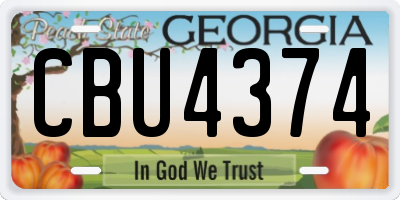 GA license plate CBU4374