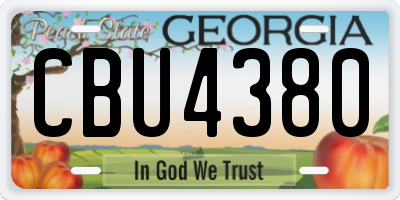 GA license plate CBU4380