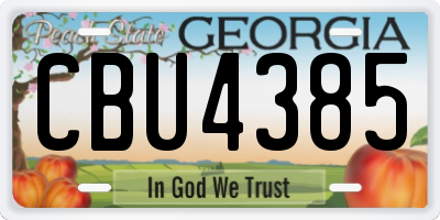 GA license plate CBU4385