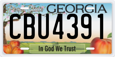 GA license plate CBU4391