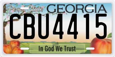 GA license plate CBU4415