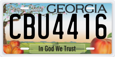 GA license plate CBU4416