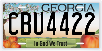 GA license plate CBU4422