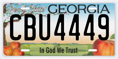 GA license plate CBU4449