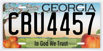 GA license plate CBU4457