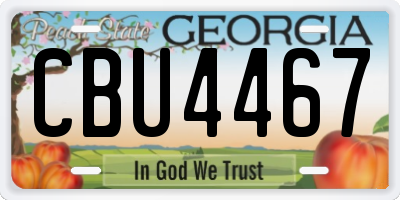 GA license plate CBU4467