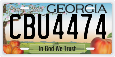 GA license plate CBU4474