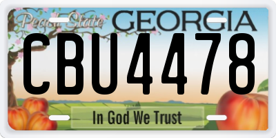 GA license plate CBU4478