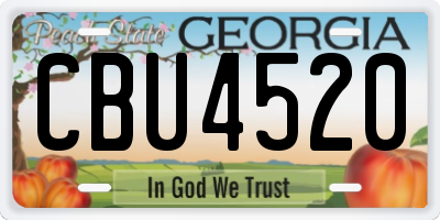 GA license plate CBU4520