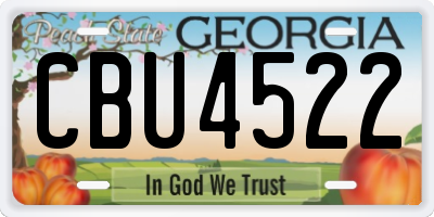 GA license plate CBU4522