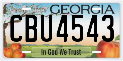 GA license plate CBU4543